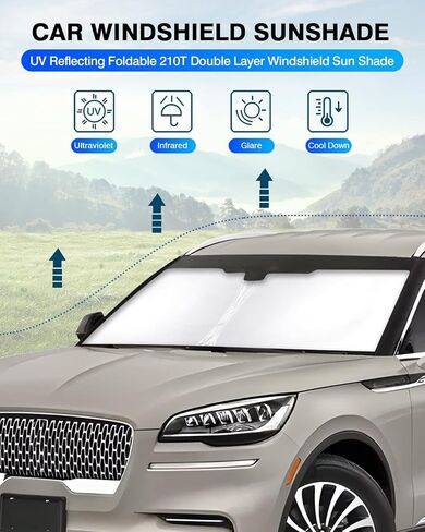Kust Windshield Sun Shown for Lincoln Aviatiator Accessories 2020-2025 2026 Window Shade Sun Cover Cover Clofs Auth Rays UV Park in Saudi Arabia