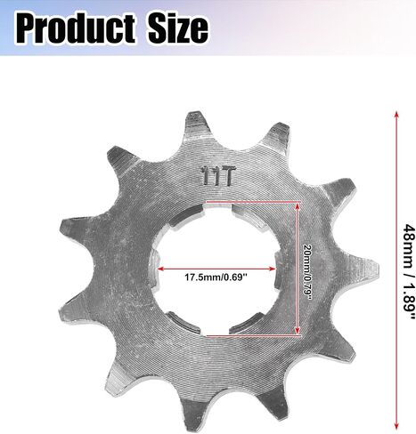 uxcell 1 Set 428 11T 20mm Motorcycle Front Engine Sprocket for 50cc 70cc 90cc 110cc 125cc Dirt Pit Bike Mini Bike ATV in Saudi Arabia