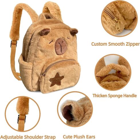 Capybara Backpack, Cute Capybara Plush Backpack, Mochila de Capibara, Multifunction Backpacks, Capibara Stuff for Travel Camping Picnic Sport in Saudi Arabia