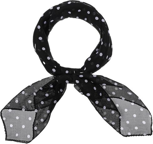 Chiffon Scarf Square Neck Scarf Polka Dot Bandana Square Handkerchief 1950s Vintage Bow Headband Head Scarves Bandana Headband Satin Scarves for Women and Girls in Saudi Arabia