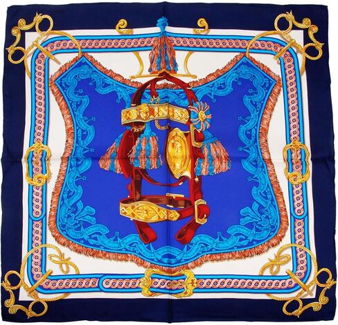 Women's Pure Mulberry Silk Square Scarf, 20 x 20 inches, Classic Floral Pattern, Gift Packed in Saudi Arabia