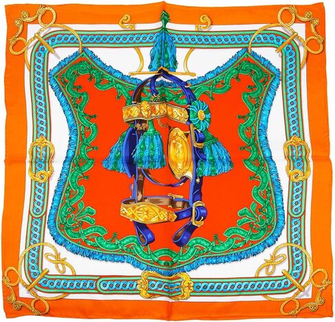 Women's Pure Mulberry Silk Square Scarf, 20 x 20 inches, Classic Floral Pattern, Gift Packed in Saudi Arabia