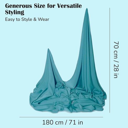 Premium Lycra Jersey Hijab Scarves -Turban Head Wraps for Women, Fashion Headbands Long Plain Muslim Shawls in Saudi Arabia