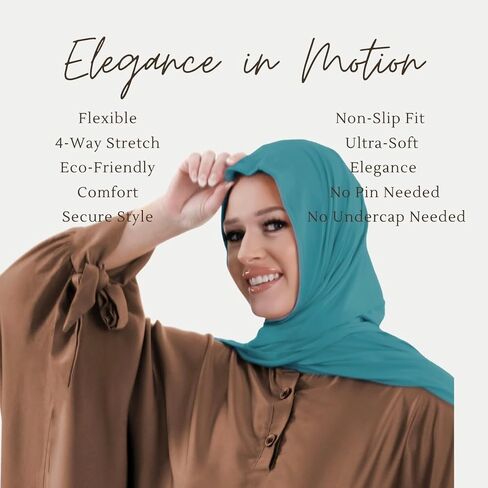 Premium Lycra Jersey Hijab Scarves -Turban Head Wraps for Women, Fashion Headbands Long Plain Muslim Shawls in Saudi Arabia