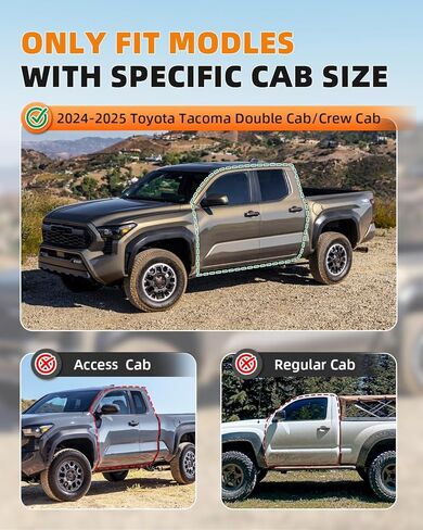 Running Boards Fits for 2024 2025Toyota Tacoma Side Step Bars Pickup Truck Accessories Drop Down Nerf Bars Double Cab & Crew Cab Anti-Slip Textured Black Powder Coat Reinforced Mounting Brackets in Kuwait