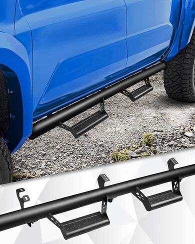 Running Boards Fits for 2024 2025Toyota Tacoma Side Step Bars Pickup Truck Accessories Drop Down Nerf Bars Double Cab & Crew Cab Anti-Slip Textured Black Powder Coat Reinforced Mounting Brackets in Kuwait