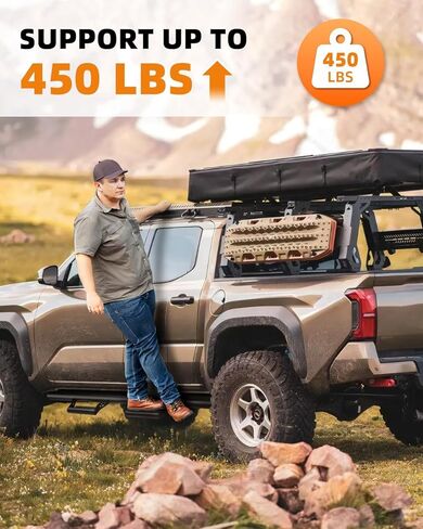 Running Boards Fits for 2024 2025Toyota Tacoma Side Step Bars Pickup Truck Accessories Drop Down Nerf Bars Double Cab & Crew Cab Anti-Slip Textured Black Powder Coat Reinforced Mounting Brackets in Kuwait