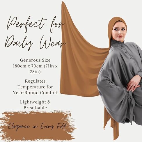 Premium Lycra Jersey Hijab Scarves -Turban Head Wraps for Women, Fashion Headbands Long Plain Muslim Shawls in Saudi Arabia
