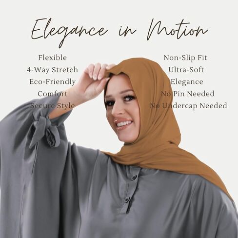 Premium Lycra Jersey Hijab Scarves -Turban Head Wraps for Women, Fashion Headbands Long Plain Muslim Shawls in Saudi Arabia