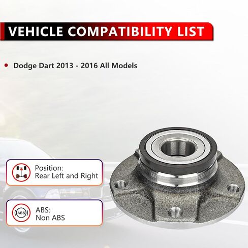 512510 (زوج) محامل محور العجلات اليسرى أو اليمنى ل Dodge Dart 2013 2014 2015 2016 محمل العجلات واستبدال مجموعة المحور in Saudi Arabia