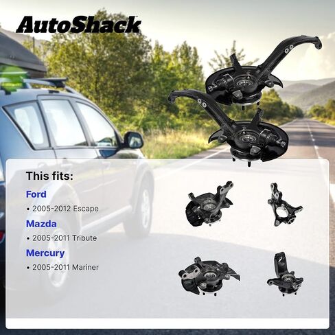 Autoshack Front Steering Knuckle لعام 2005-2012 Ford Escape 2005-2011 Mercury Mariner 2008-2011 Mazda Tribute | سائق وركاب جانب | 5-lug | عجلات المحامل محور استبدال KN798406PR in Saudi Arabia