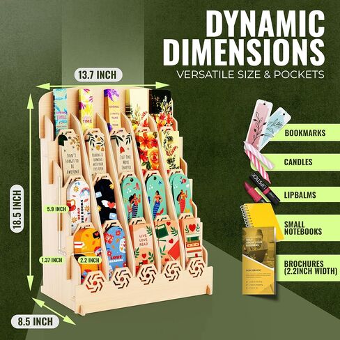 Bookmark Holder for 2.2'' Bookmarks – Bookmark Display Stand for Vendors with Customizable Space – Simple Installation, Mobile-Friendly Display for Craft Fairs, Vendor Booths & Shops in Kuwait