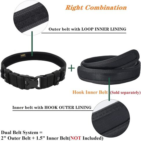 Duty Belt w/ 4 Keepers 2" Nylon Stiff Utility Belt Police Law Enforcement Security Work Patrol Gear Carrier M in Kuwait