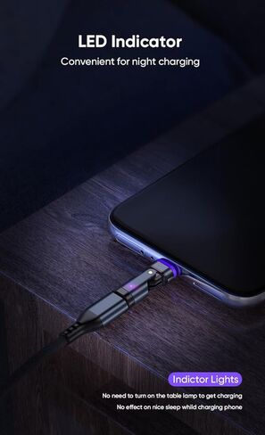 Magnetic 240W شحن سريع للغاية 48V/ 5A وبيانات 180 درجة محول USB Type-C مع الموصلات المغناطيسية-3 Type-C ، محولات 2 in Kuwait