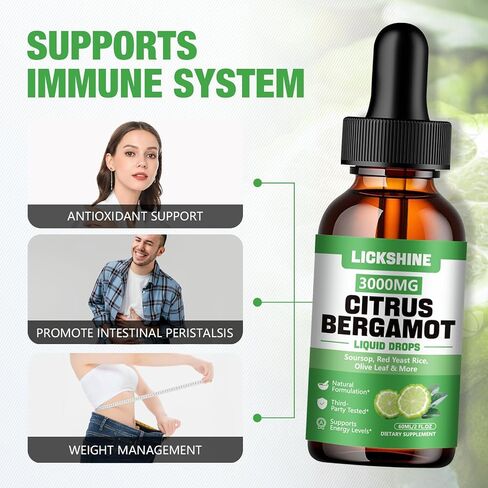 2 Pack 3000mg الحمضيات السائل سائل بيرغاموت - امتصاص عالي - ملحق خفض الكوليسترول لدعم المناعة المضاد للشيخوخة ، الكوليسترول في هايت - سائل Soursop ، 4 Fl Oz in Saudi Arabia