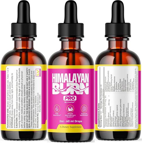 Himalayan Burn Pro Drops - HimalayanBurn Pro Advanced Formula Liquid Supplement, Himalayan Burn Pink Salt Health & Wellness, Himalayanburn Pro Daily Wellness Support, 1 Bottle for 1 Month in Kuwait