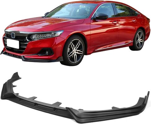 IKON MOTORSPORTS, Front Bumper Lip Compatible with 2021-2022 Honda Accord, 3PCS Front Bumper Lip Spoiler Air Dam Chin Splitter Kit IKON V1 Style PP Polypropylene Matte Black in Saudi Arabia