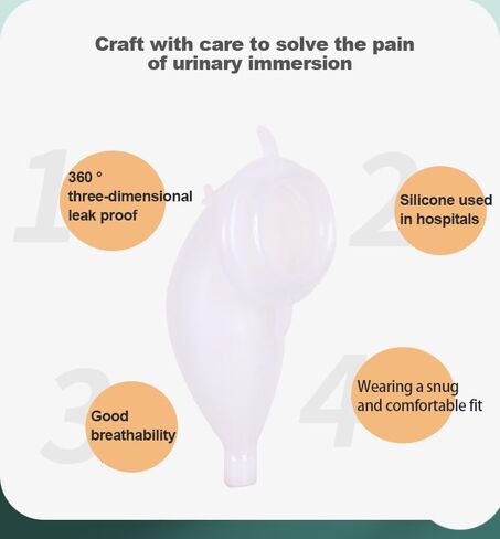 Urine Collection Bag, Portable Silicone Male Urinal with Leak Proof Catheter, and Drainage System for Male Incontinence bedridden Patients(Men's Style) in Kuwait