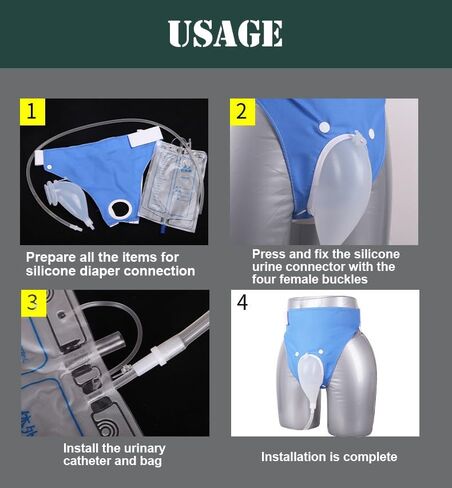 Urine Collection Bag, Portable Silicone Male Urinal with Leak Proof Catheter, and Drainage System for Male Incontinence bedridden Patients(Men's Style) in Kuwait
