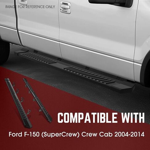 DNA MOTORING STEPB-ZTL-8087-BK 6 Inches Wide Stainless Steel Side Step Nerf Bar Running Boards Compatible with 04-14 F150 Crew Cab in Saudi Arabia