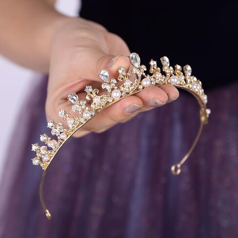 Teyglen Silver Crystal Wedding Tiara Baroque Queen Crown Crown رئيس الأميرة الأميرة Rhinestone Tiara Hair Association for Women Brithday Party Prom Pageant in Kuwait