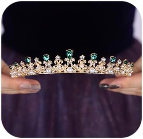 Teyglen Silver Crystal Wedding Tiara Baroque Queen Crown Crown رئيس الأميرة الأميرة Rhinestone Tiara Hair Association for Women Brithday Party Prom Pageant in Kuwait