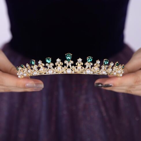 Teyglen Silver Crystal Wedding Tiara Baroque Queen Crown Crown رئيس الأميرة الأميرة Rhinestone Tiara Hair Association for Women Brithday Party Prom Pageant in Kuwait