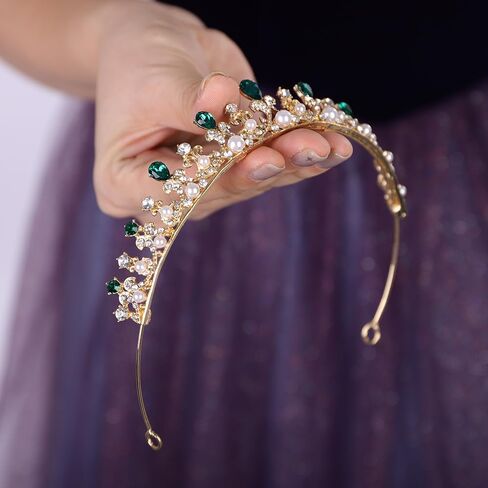 Teyglen Silver Crystal Wedding Tiara Baroque Queen Crown Crown رئيس الأميرة الأميرة Rhinestone Tiara Hair Association for Women Brithday Party Prom Pageant in Kuwait