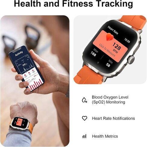 Fila Smart Watch for Men Women ، 1.43 '' AMOLED Fitness Tracker مع معدل ضربات القلب/مراقبة النوم ، 130+ أوضاع رياضية ، متعقب النشاط ، عداد الخطى لنظام Android iOS in Kuwait