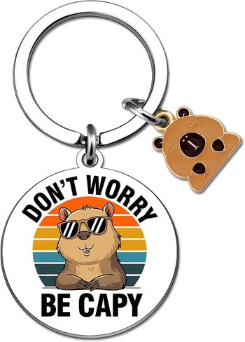 Capybara Gifts Capybara Keychain for Women Friends Cute Capybaras Stuff Decor Accessories for Girls Capybaras Lovers Unique Birthday Christmas Gifts Don't Worry Be Capy Keyring in Saudi Arabia