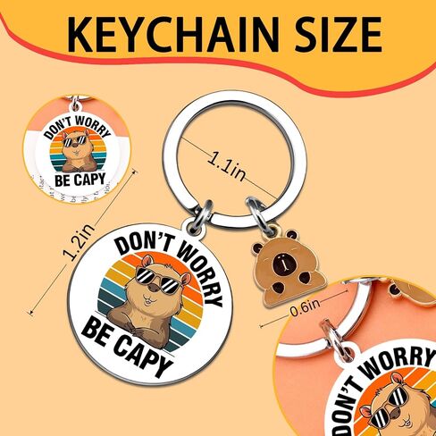 Capybara Gifts Capybara Keychain for Women Friends Cute Capybaras Stuff Decor Accessories for Girls Capybaras Lovers Unique Birthday Christmas Gifts Don't Worry Be Capy Keyring in Saudi Arabia