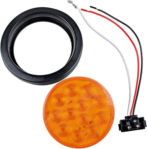 Astra Depot 2X Clear Lens White 12 LED 4" Round Back-up Reverse Light Grommet Plug Kit Truck Trailer RV Long Vehicle in Saudi Arabia