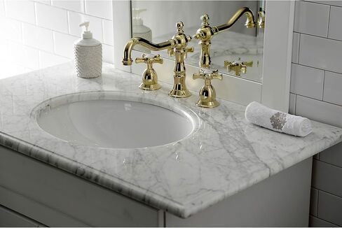 Kingston Brass KS1977NX Hamilton Widespread Bathroom Faucet, Brushed Brass in Saudi Arabia