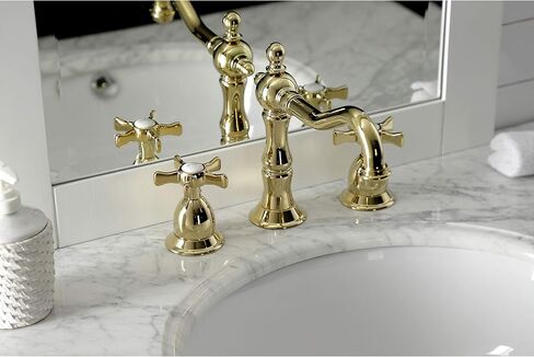 Kingston Brass KS1977NX Hamilton Widespread Bathroom Faucet, Brushed Brass in Saudi Arabia