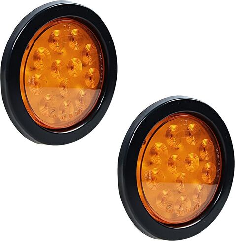 Astra Depot 2X Clear Lens White 12 LED 4" Round Back-up Reverse Light Grommet Plug Kit Truck Trailer RV Long Vehicle in Saudi Arabia