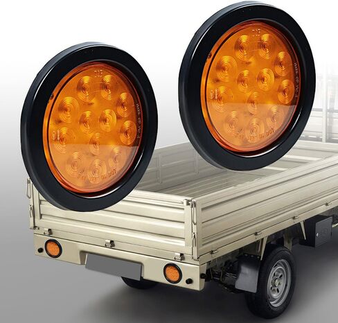 Astra Depot 2X Clear Lens White 12 LED 4" Round Back-up Reverse Light Grommet Plug Kit Truck Trailer RV Long Vehicle in Saudi Arabia