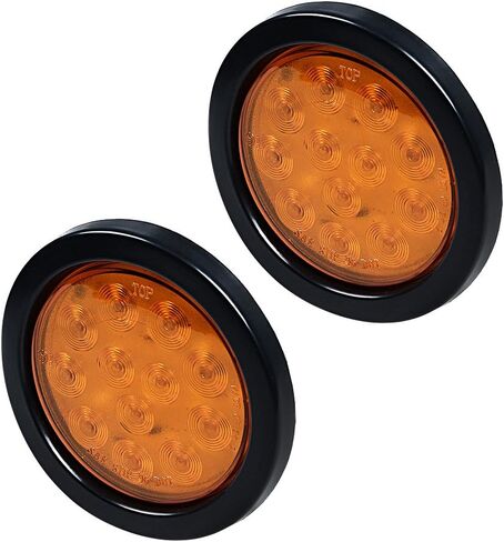 Astra Depot 2X Clear Lens White 12 LED 4" Round Back-up Reverse Light Grommet Plug Kit Truck Trailer RV Long Vehicle in Saudi Arabia