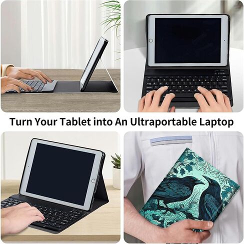 Skull Roses Keyboard Case for Samsung Galaxy Tab S6 Lite 10.4 inch 2022 (SM-P613/P619)/2020 (SM-P610/P615),Slim Stand Protective Cover with Detachable Keyboard in Kuwait
