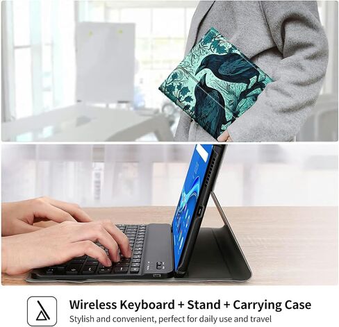 Skull Roses Keyboard Case for Samsung Galaxy Tab S6 Lite 10.4 inch 2022 (SM-P613/P619)/2020 (SM-P610/P615),Slim Stand Protective Cover with Detachable Keyboard in Kuwait