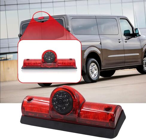 18mm HD Car Third Roof Top Mount Brake Light 3 Rear View Camera Parking Safety Assistant System, HD Night Vision Waterproof for Nissan NV1500/2500/3500 S SV SL Cargo Vans Transporter 2011-2021 in Kuwait