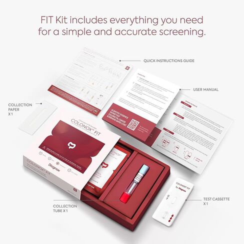 COLONOX FIT - at Home Colon Screening FIT Test - 3 Pack, Clinical Grade Fecal Occult Blood Test in Kuwait