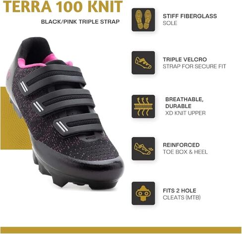 Tommaso Women's SPD Cycling Shoes – for Mountain Biking and Outdoor Walkable Comfort – Compatible with SPD Cleats – Pre-Installed Cleats Included in Kuwait