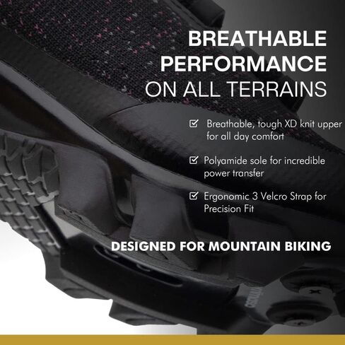 Tommaso Women's SPD Cycling Shoes – for Mountain Biking and Outdoor Walkable Comfort – Compatible with SPD Cleats – Pre-Installed Cleats Included in Kuwait