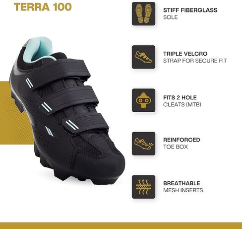 Tommaso Women's SPD Cycling Shoes – for Mountain Biking and Outdoor Walkable Comfort – Compatible with SPD Cleats – Pre-Installed Cleats Included in Kuwait