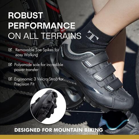 Tommaso Women's SPD Cycling Shoes – for Mountain Biking and Outdoor Walkable Comfort – Compatible with SPD Cleats – Pre-Installed Cleats Included in Kuwait