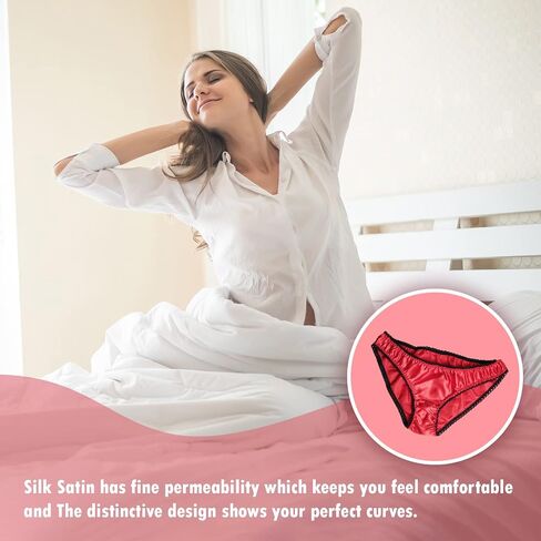 MERISE Womens Sexy Silk Satin Bikini With Different Types Of Color & Lace Combination ! in Kuwait