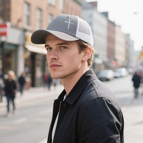 Christian Hats for Men Women, Jesus Cross Trucker Hat Christian Religious Gifts in Kuwait