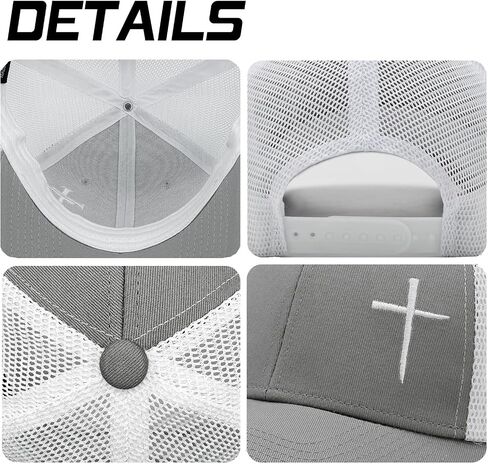 Christian Hats for Men Women, Jesus Cross Trucker Hat Christian Religious Gifts in Kuwait