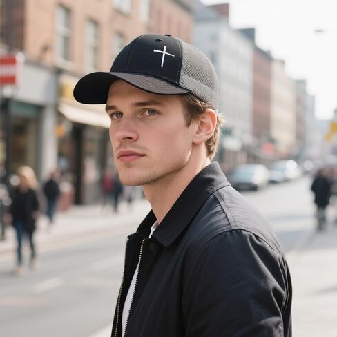 Christian Hats for Men Women, Jesus Cross Trucker Hat Christian Religious Gifts in Kuwait