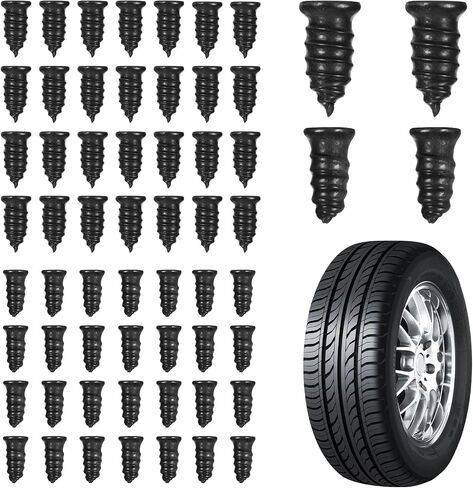 60 PCS Tyre Slud Kit ، مجموعة إصلاح الإطارات المسطحة المطاطية لثقبات الإطارات ، مجموعة متينة لإصلاح الإطارات. in Saudi Arabia